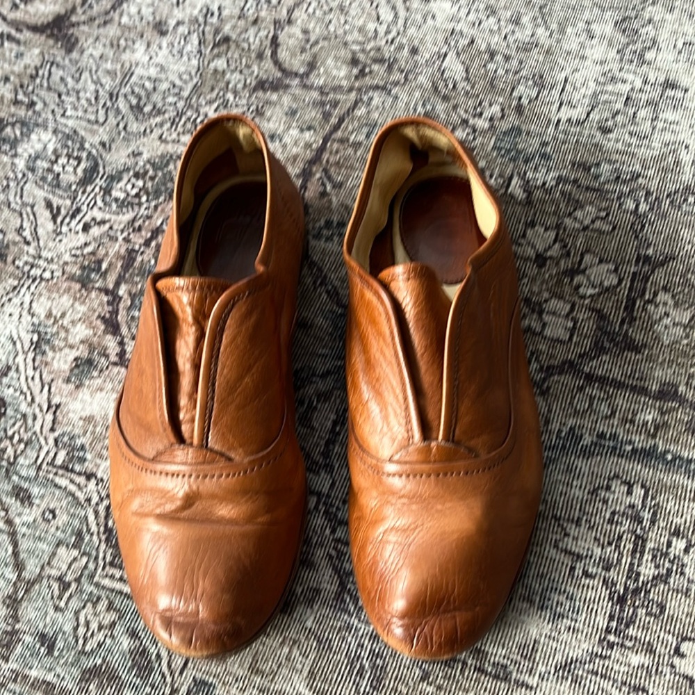 Frye slip on leather shoes